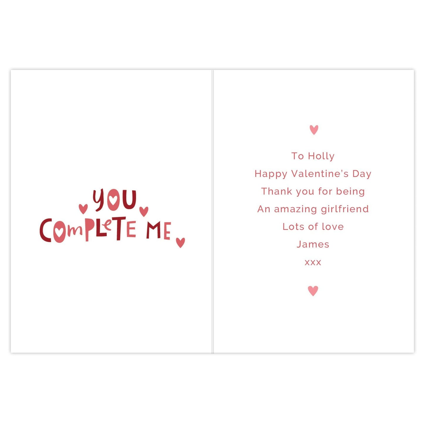 Personalised You Complete Me Puzzle Greeting Card