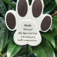 Pet Cat Paw Graveside Remembrance Spike Memorial Plaque