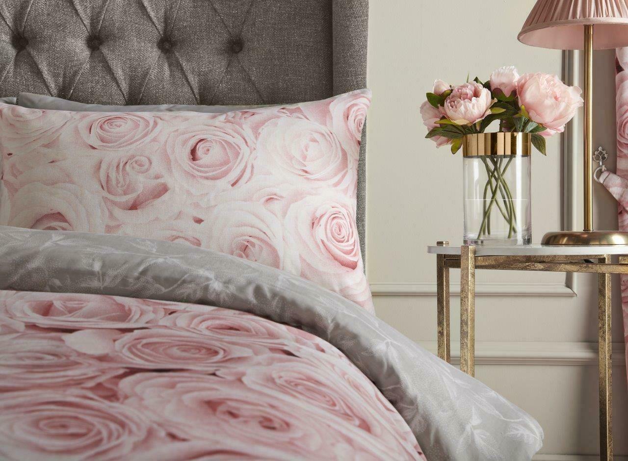 Pink Multi Floral Rose Print Duvet Cover Polycotton Bedding Quilt Set - Kporium Home & Garden