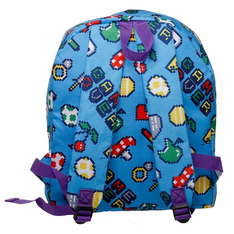 Kids School Rucksack Backpack - Blue Retro Gaming Design - Kporium Home & Garden