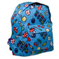 Kids School Rucksack Backpack - Blue Retro Gaming Design - Kporium Home & Garden