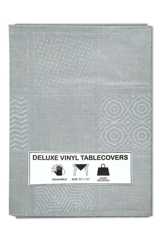 Rectangle Vinyl Plastic Wipe Clean Tablecloth - Geometric Squares