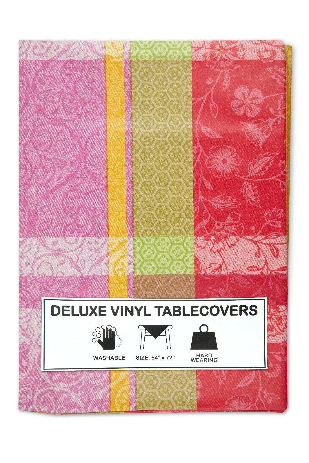 Rectangle Vinyl Plastic Wipe Clean Tablecloth - Multi Colour