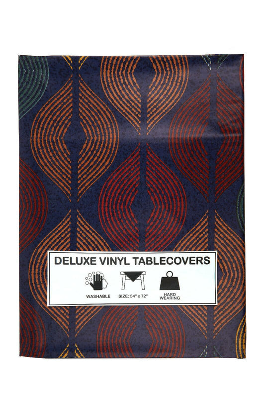 Rectangle Vinyl Plastic Wipe Clean Tablecloth - Royal Leaf