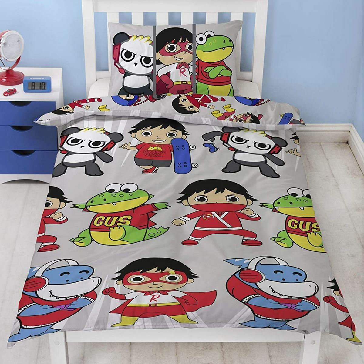 Ryan's World Gus Combo Panda Kids Duvet Cover Reversible Bedding Set