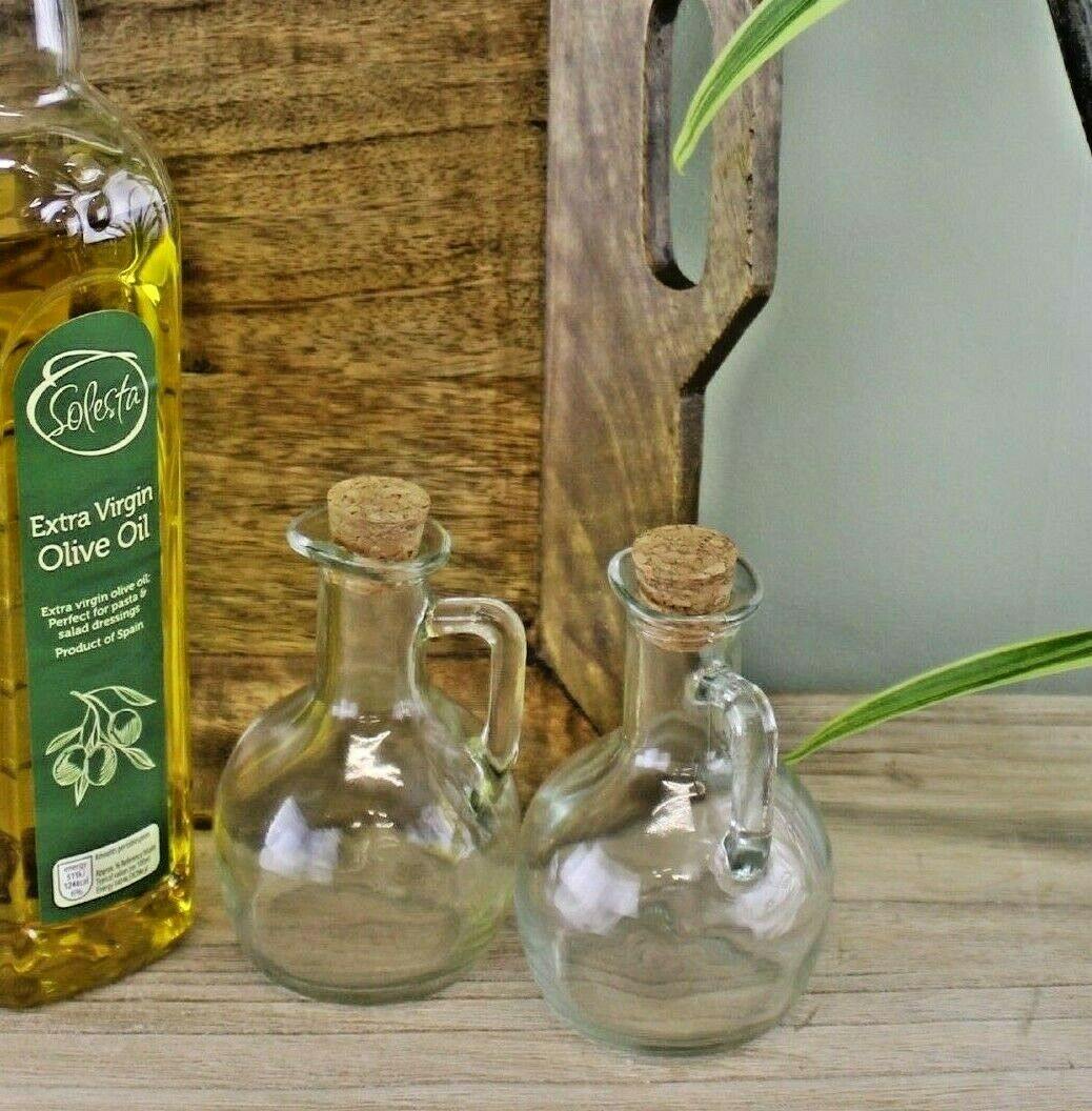 Heart Of The Home Set Of 2 Oil & Vinegar Glass Pourer Bottles with Handles - Home Inspired Gifts