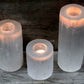 Natural Selenite Crystal 15cm Cylinder Candle Holders Healing Chakras - Home Inspired Gifts