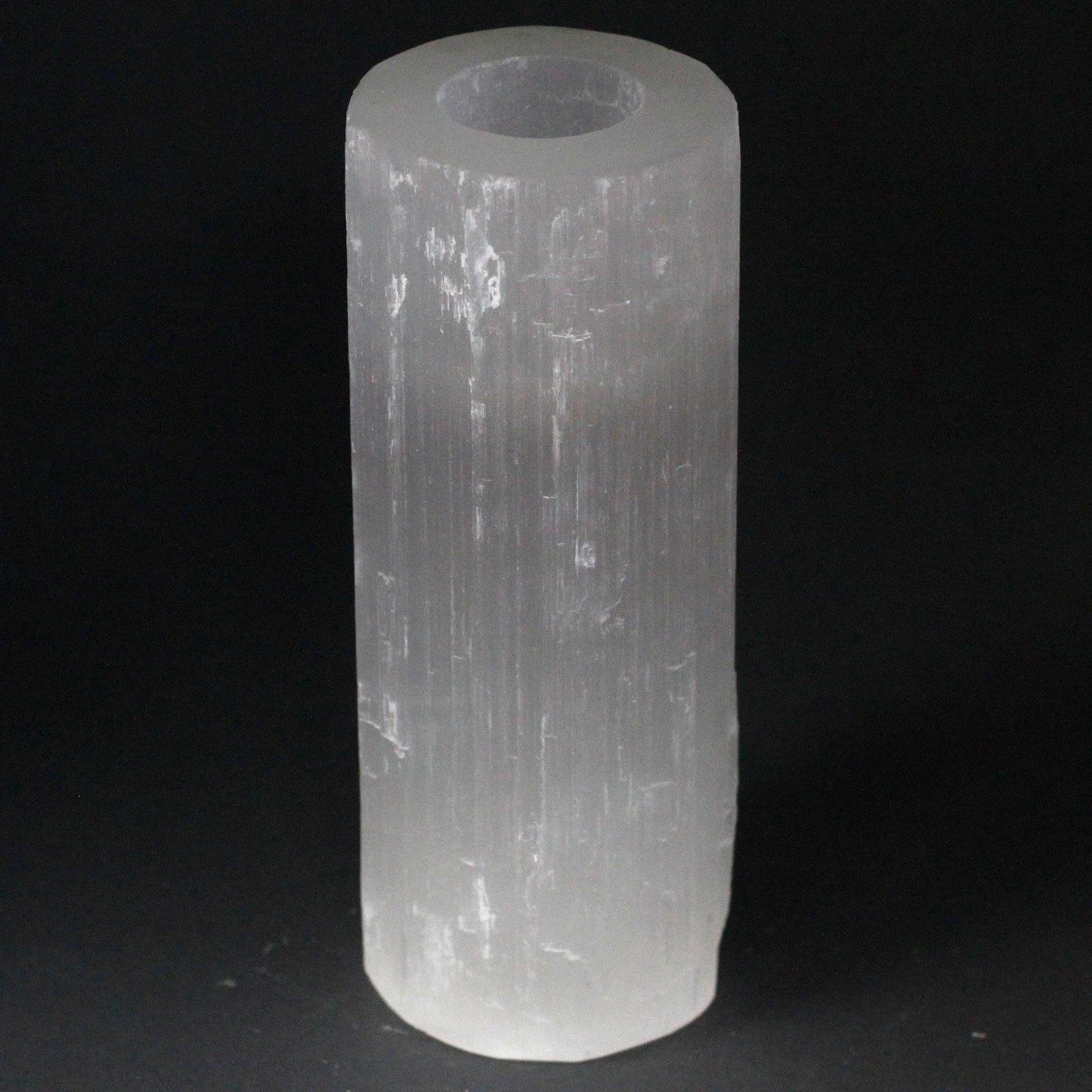 Natural Selenite Crystal Cylinder 20cm Candle Holders Healing Chakras - Home Inspired Gifts