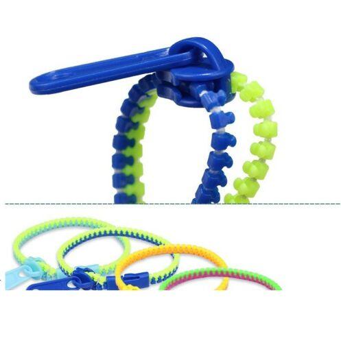 3 Pack Sensory Zipper Fidget Bracelet Zip Toys Anxiety Relief Autism ADHD