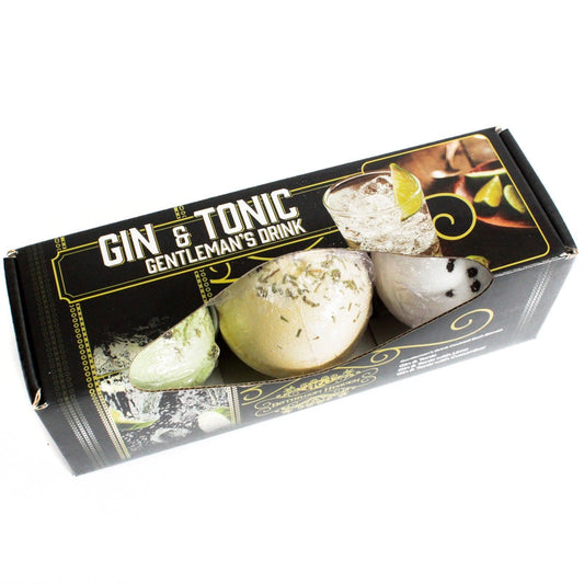Set of Three Gin & Tonic Cocktail Scented Bath Bombs Gift Set 120g