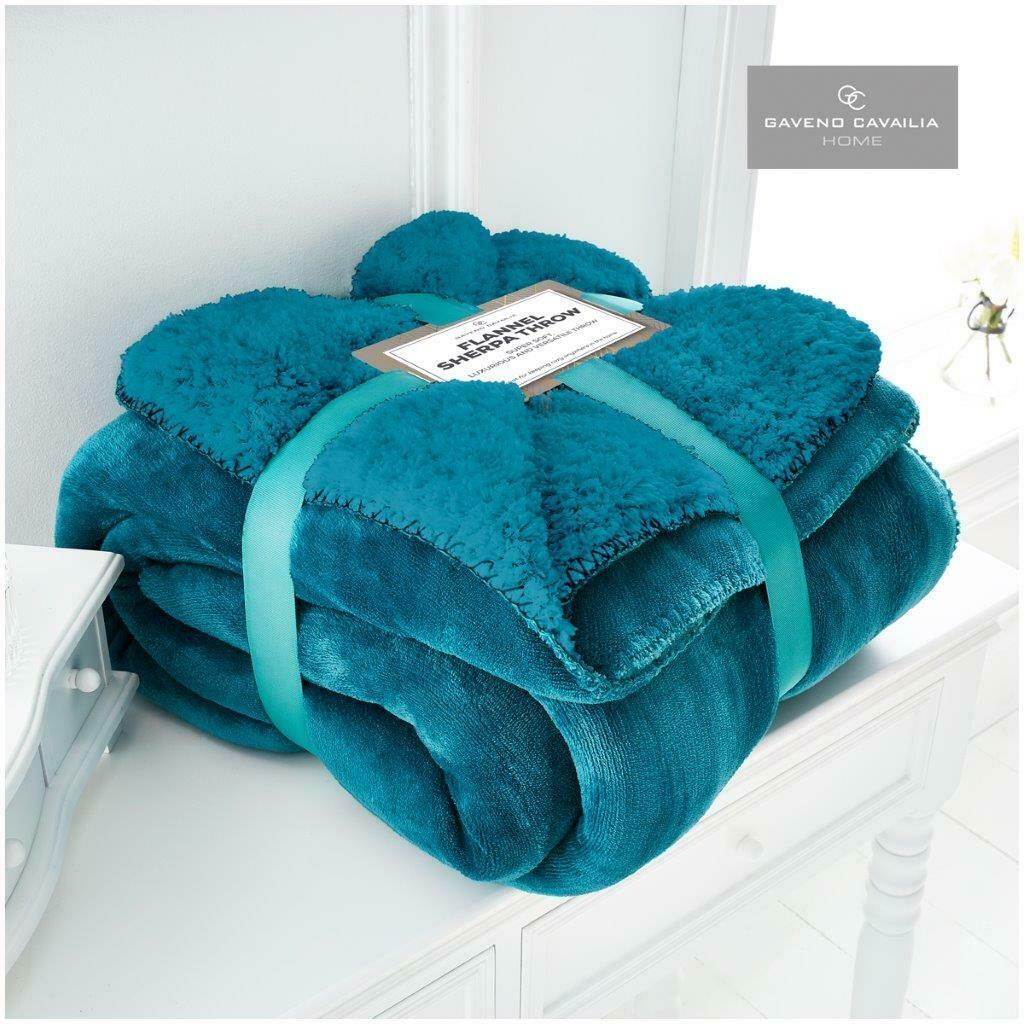 Soft Warm Fleece Flannel Sherpa Throw Blanket - 12 Colours