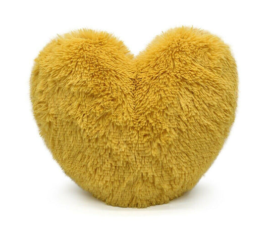 Teddy Bear Fleece Heart Shape Filled Fluffy Cushion 38cm - 11 Colours