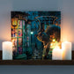 The Rusty Cauldron Light Up Wall Canvas Plaque by Lisa Parker