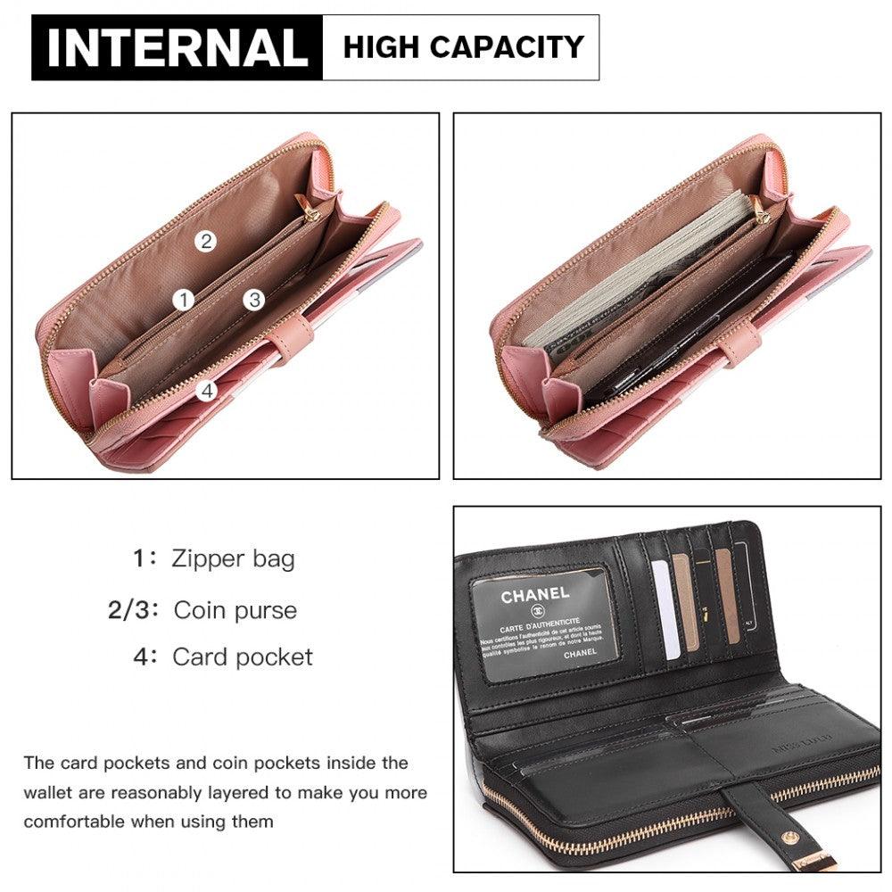Tri Colour Women's Leather Look Purse Wallet Card Holder - 6 Colours