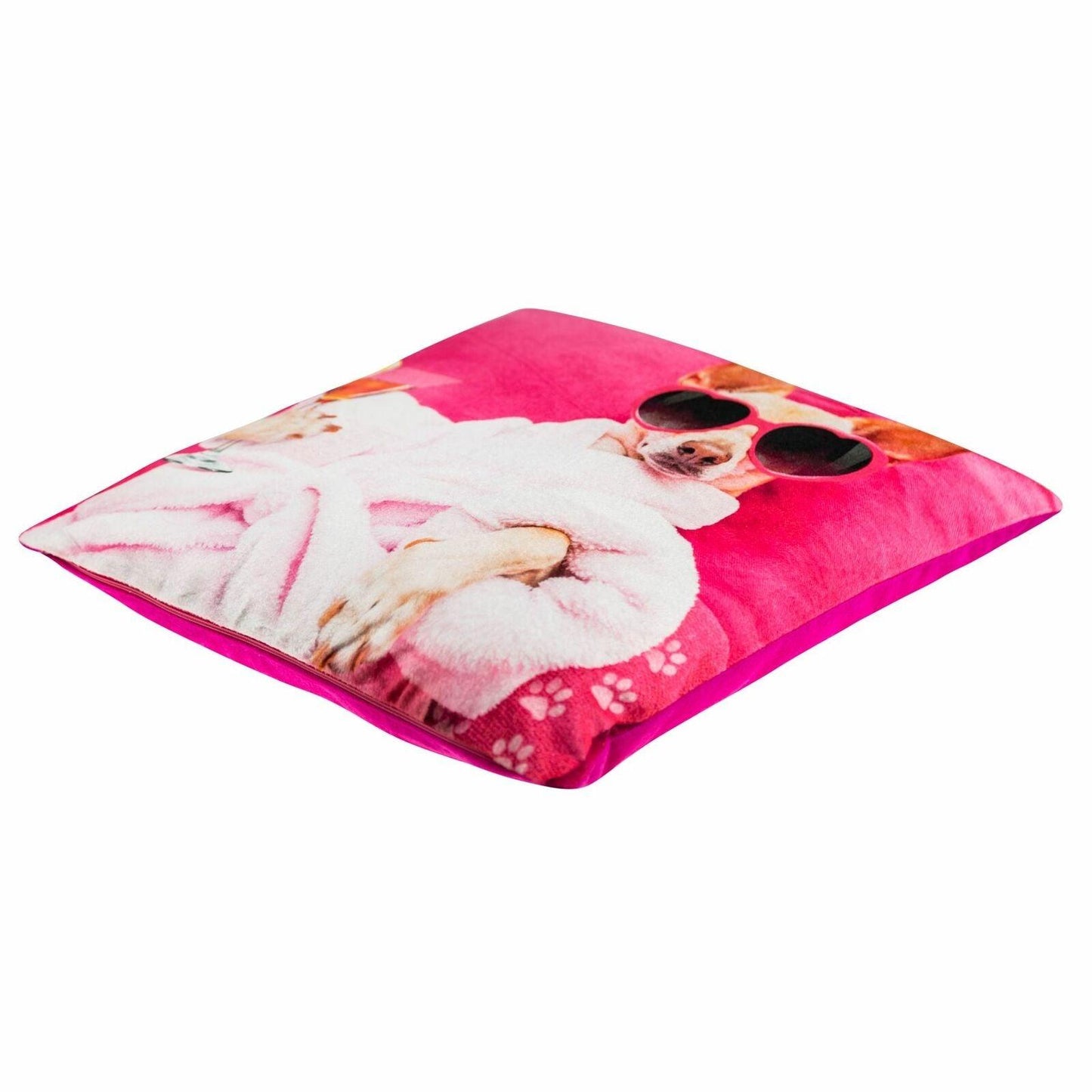Velvet Dog with Robe Square Cushion Covers 45cm