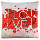 Velvet Love Word Hearts Square Cushion Covers 45cm
