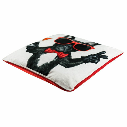 Velvet Pug Dog with Bow Square Cushion Covers 45cm