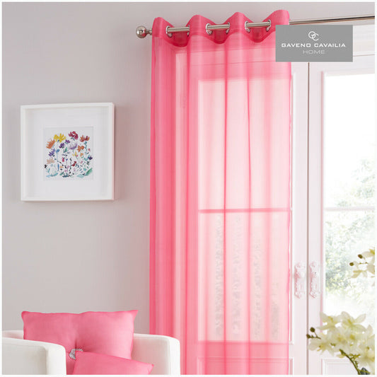 Voile Single Panel Eyelet Sheer Net Curtain - 10 Colours