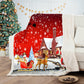 Warm Soft Fleece Blanket Throw - Red Christmas Santa Reindeer Snowman