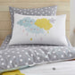 White Happy Clouds Print Kids Bedding Duvet Set Fitted Sheets