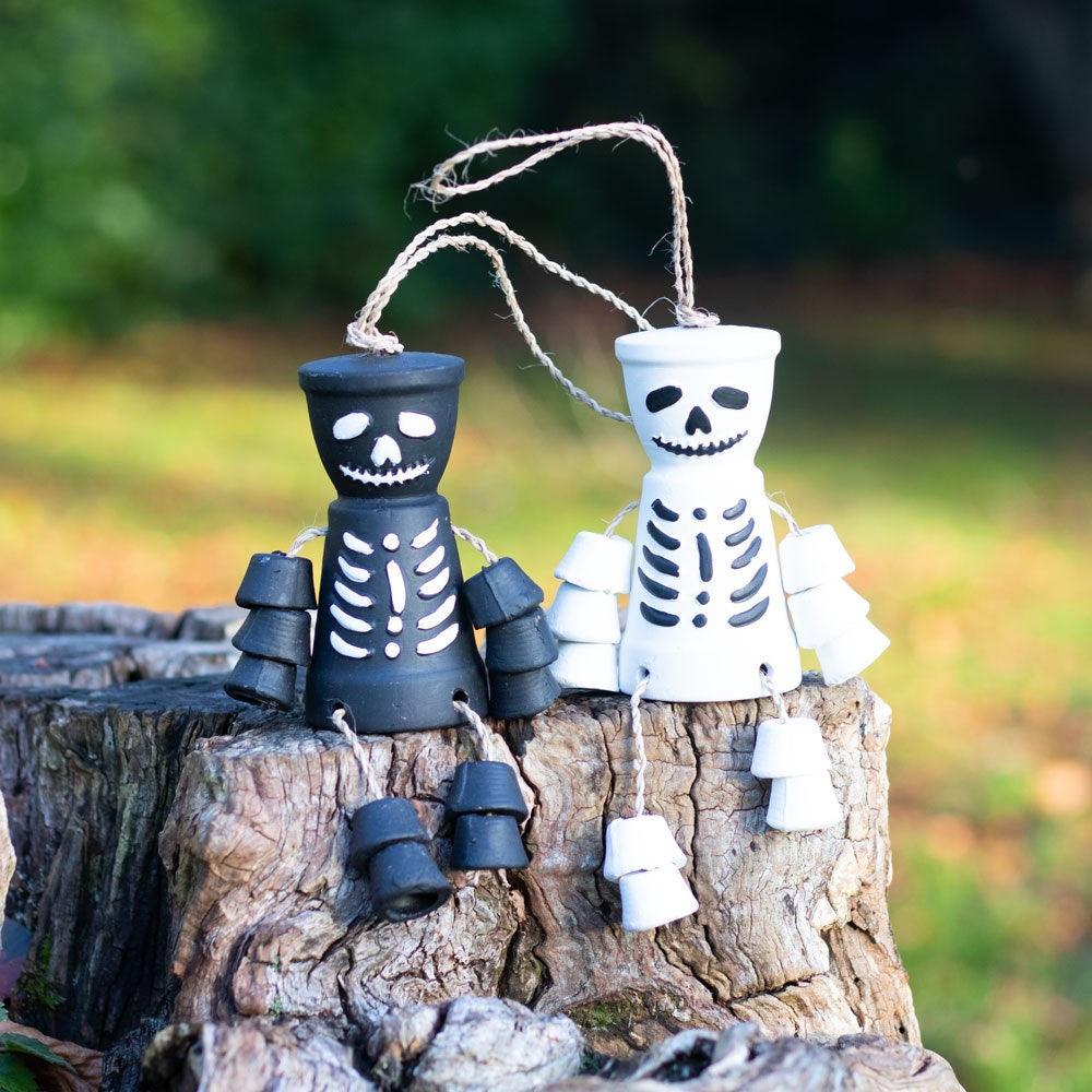 Black Skeleton Terracotta Pot Man Garden Patio Ornament