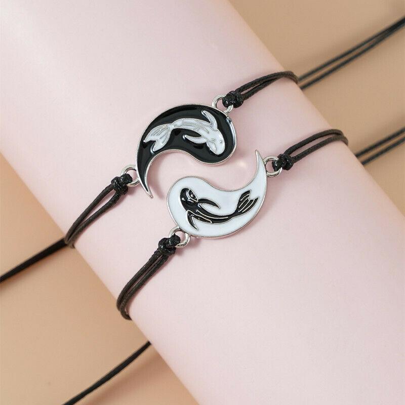 Yin Yang Friendship Best Friend Adjustable Bracelet