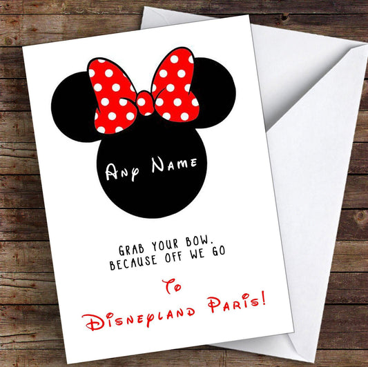 You're Going To Disneyland Paris Minnie Mouse Surprise Personalised Card