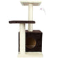 Cat Tree with Scratch Posts Toy - Brown Kitten Multi-Level Scratching Post House - Kporium Home & Garden