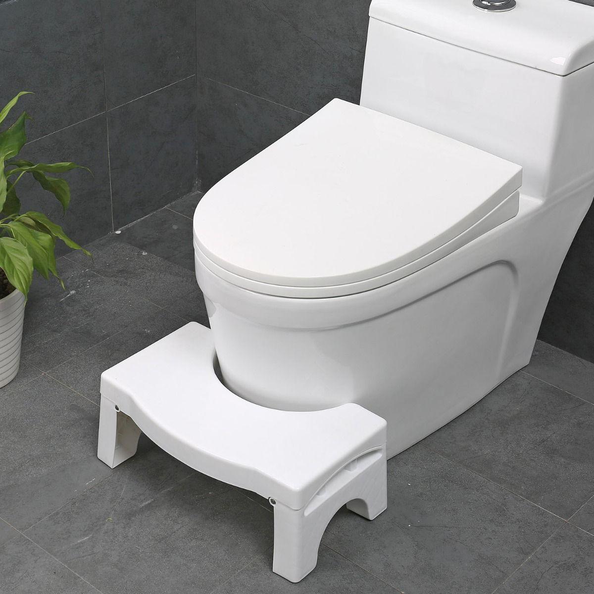White Folding Toilet Stool Step Bathroom Aid Adult Children