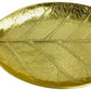 Golden Art Deco Leaf Plate Metal Ornament 44cm - Home Inspired Gifts