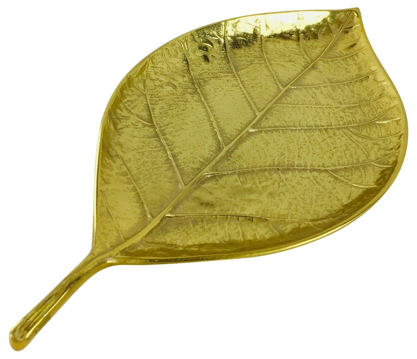 Golden Art Deco Leaf Plate Metal Ornament 44cm - Home Inspired Gifts