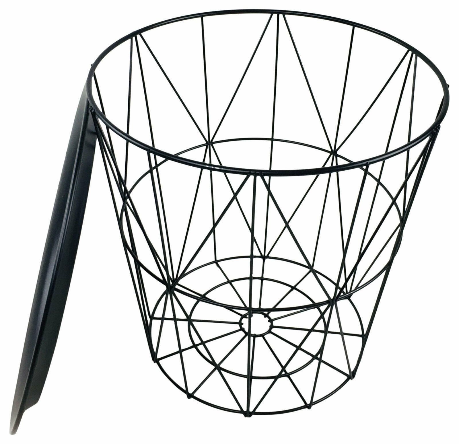 Industrial Geometric Metal Black Wire Circular Tray Side Table - Home Inspired Gifts