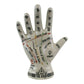 White Ceramic Crackle Phrenology Palmistry Palm Right Hand Statue