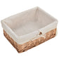 Wooden Storage Unit with 3 Wicker Basket Drawers Side Table
