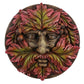 Green Man Round Face Pagan Wall Plaque