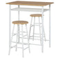 3pc Kitchen Dining Furniture Set Bar Table Stools - White and Oak