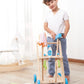 11Pc Wooden Toy Cleaning Cart Trolley Pretend Play Set