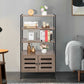 Industrial Bookshelf Storage Cabinet with 3 Shelves 2 Doors - Grey