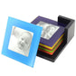 6pc Square Coloured Glass Photo Coaster Set with Holder