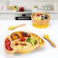 Bamboo Dog Plate Bowl Spoon Set Stay-Put Suction Design - 6 Colours