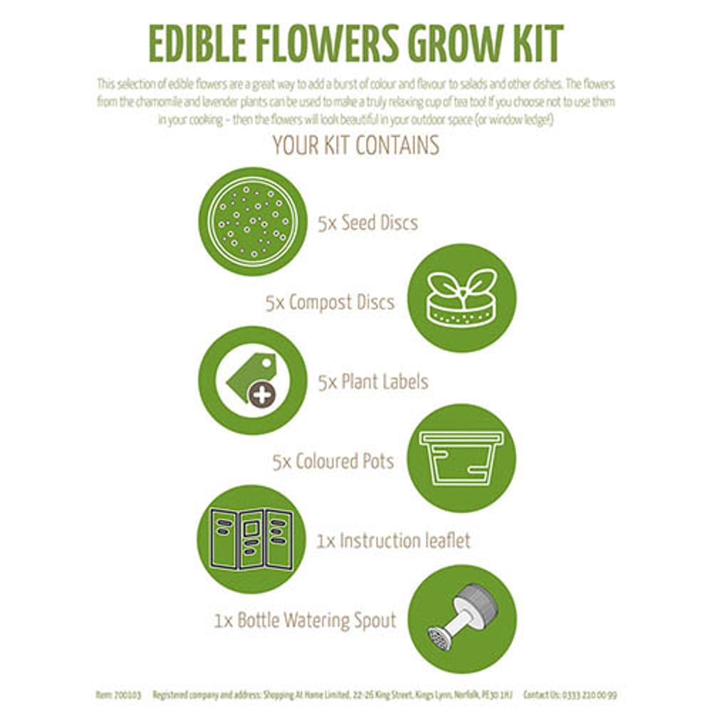 Children's Grow Your Own Edible Flowers - Seed Gift Kit Flower Garden