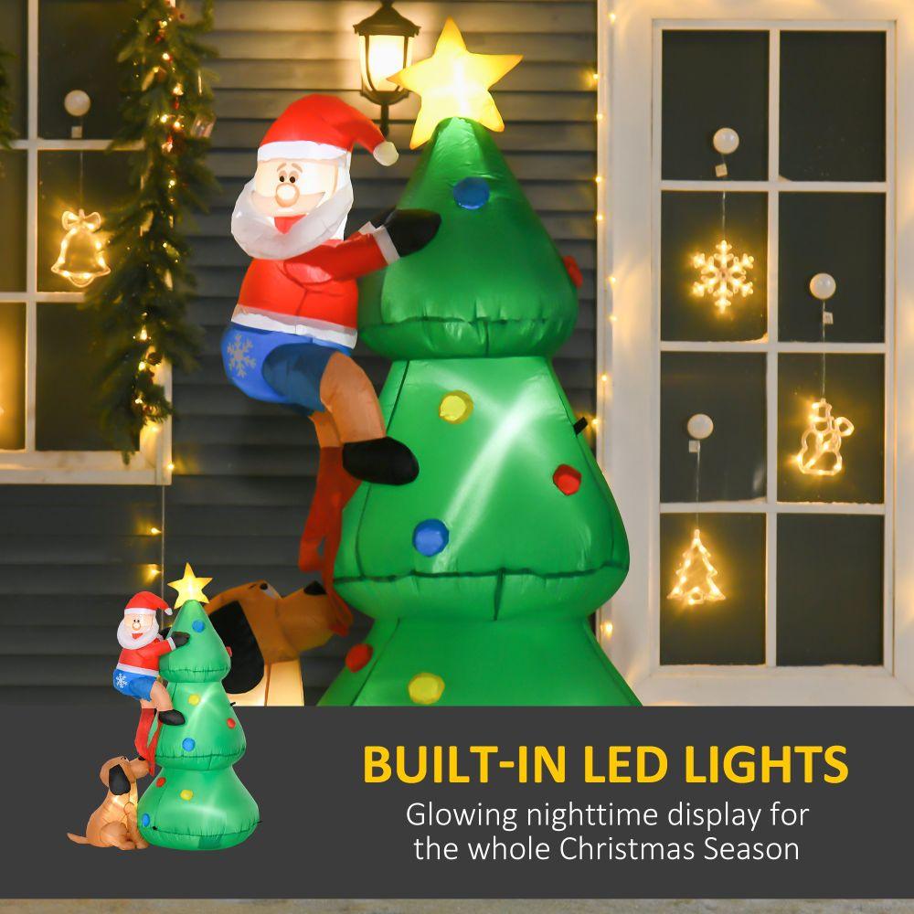 1.8m Inflatable LED Christmas Tree  with Santa Claus & Dog Decoration